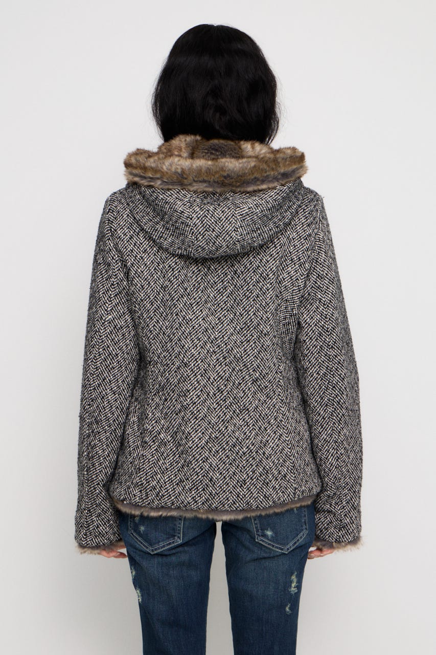 TWEED LIKE HOODIE ジャケット GRY FREE