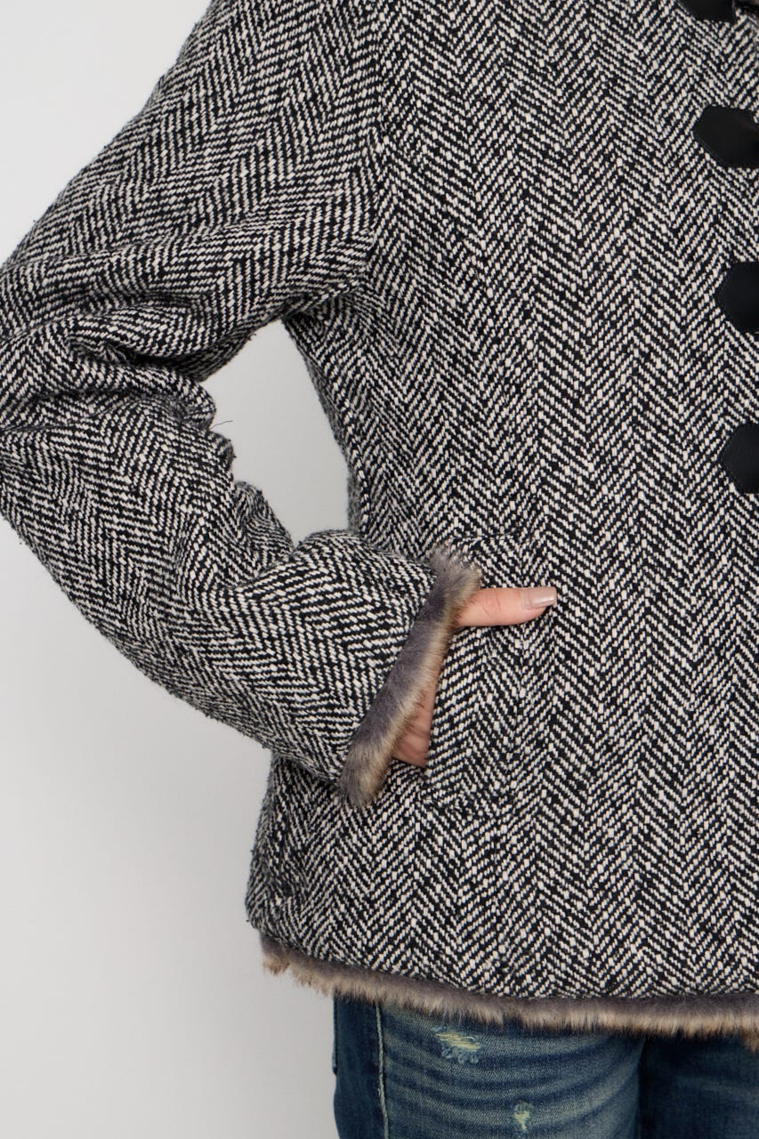 TWEED LIKE HOODIE ジャケット GRY FREE