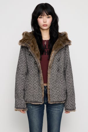 TWEED LIKE HOODIE ジャケット