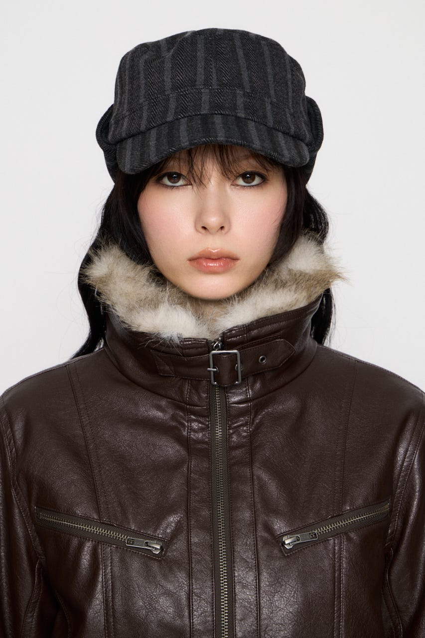 LIGHT VOLUME FAUX LEATHER ジャケット BRN FREE