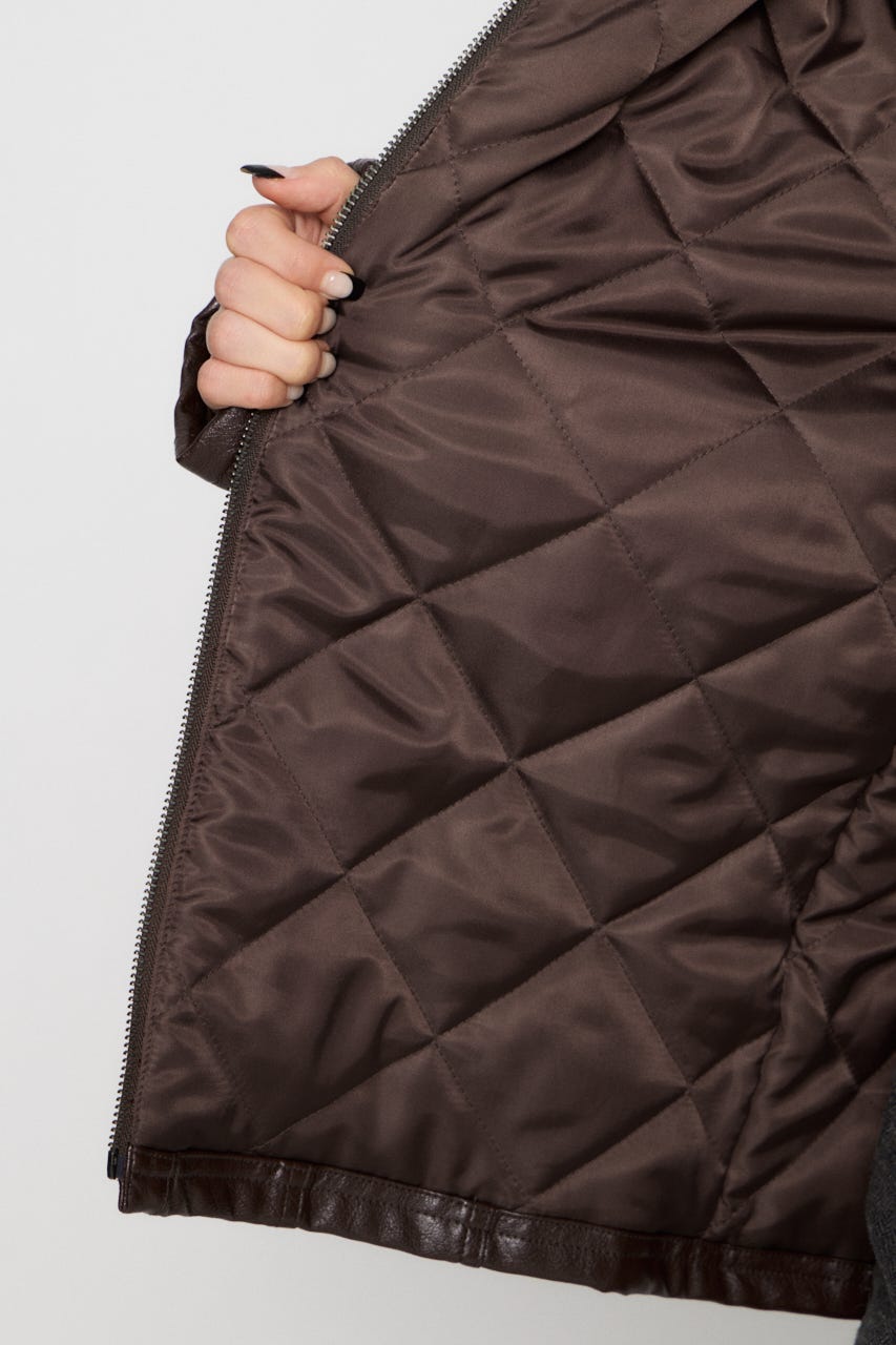 LIGHT VOLUME FAUX LEATHER ジャケット BRN FREE