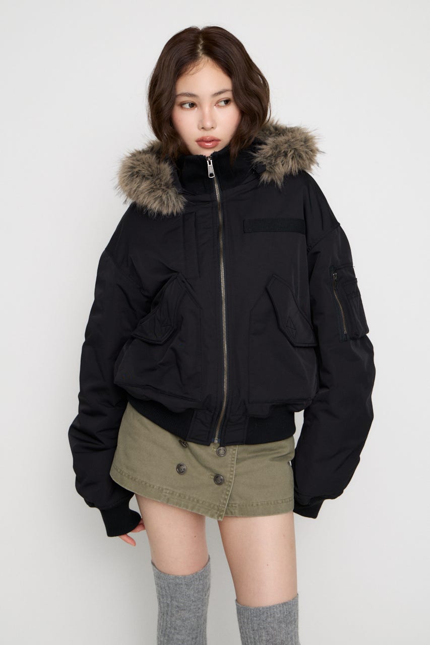BIG POCKET 2WAY MA-1 BLK FREE
