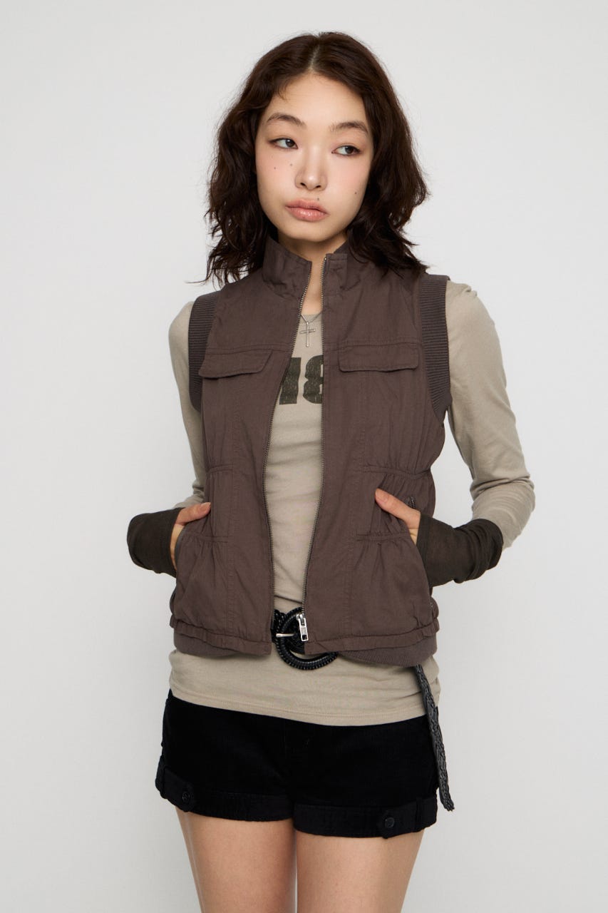 STITCH WASH ベスト C.GRY FREE