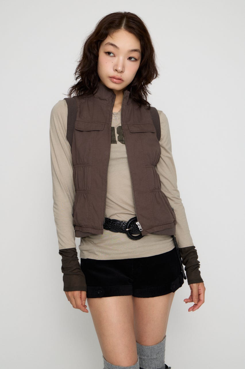 STITCH WASH ベスト C.GRY FREE