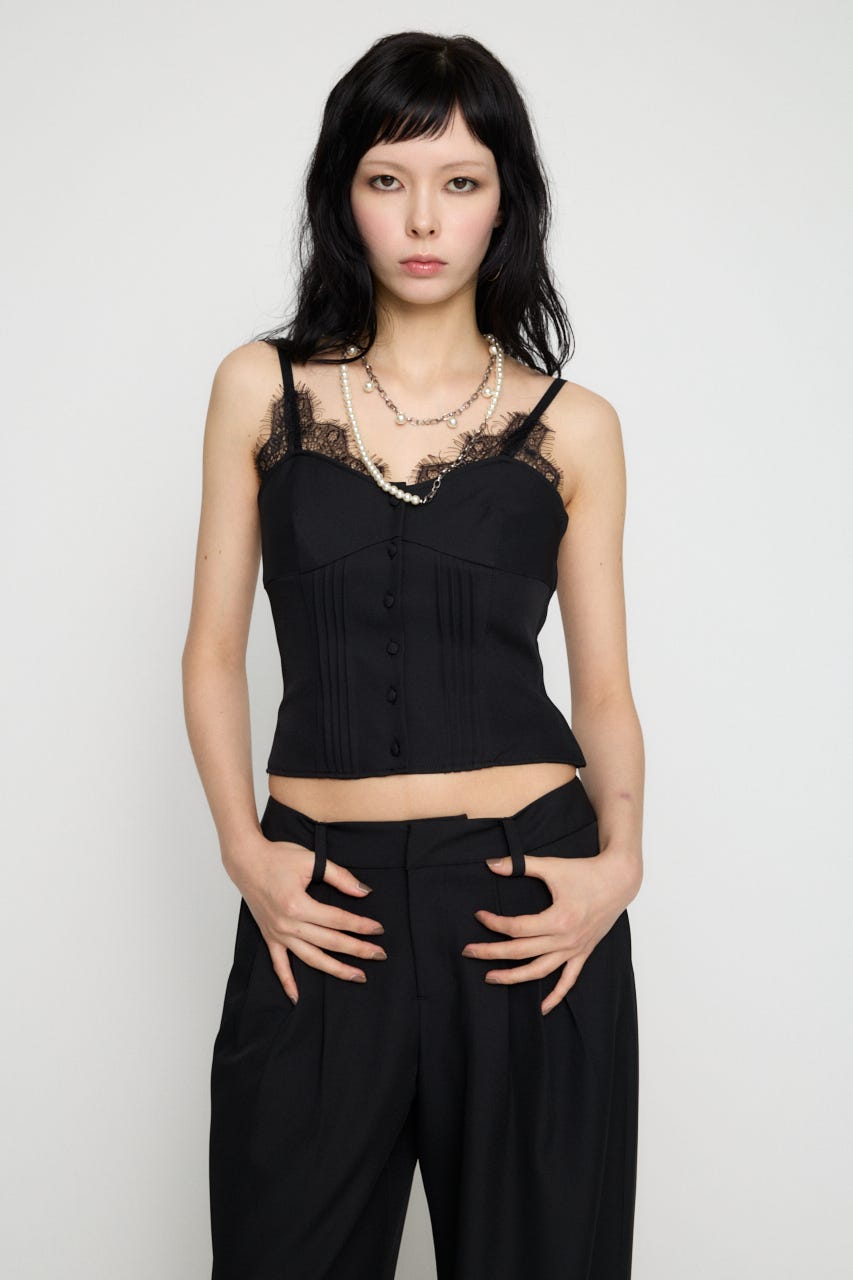 LACE LAYERED ビスチェ BLK S