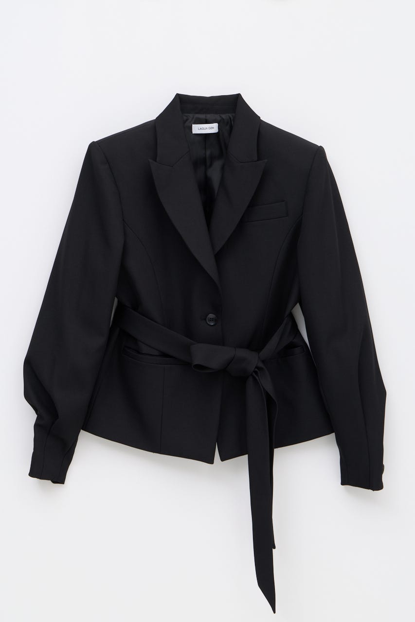 SHOULDER PAD WAIST SHAPE ジャケット BLK FREE