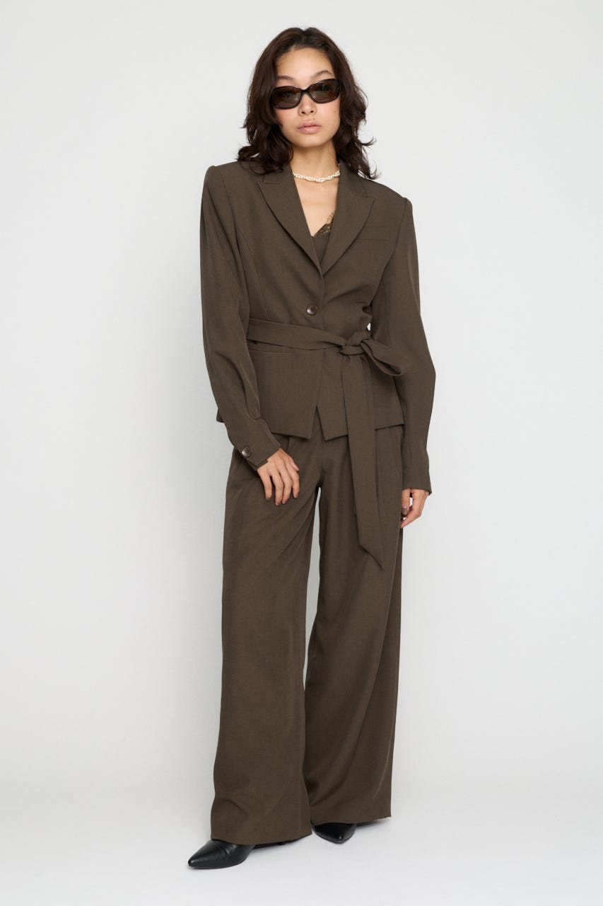 SHOULDER PAD WAIST SHAPE ジャケット BRN FREE