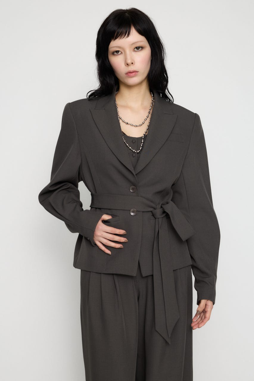SHOULDER PAD WAIST SHAPE ジャケット GRY FREE
