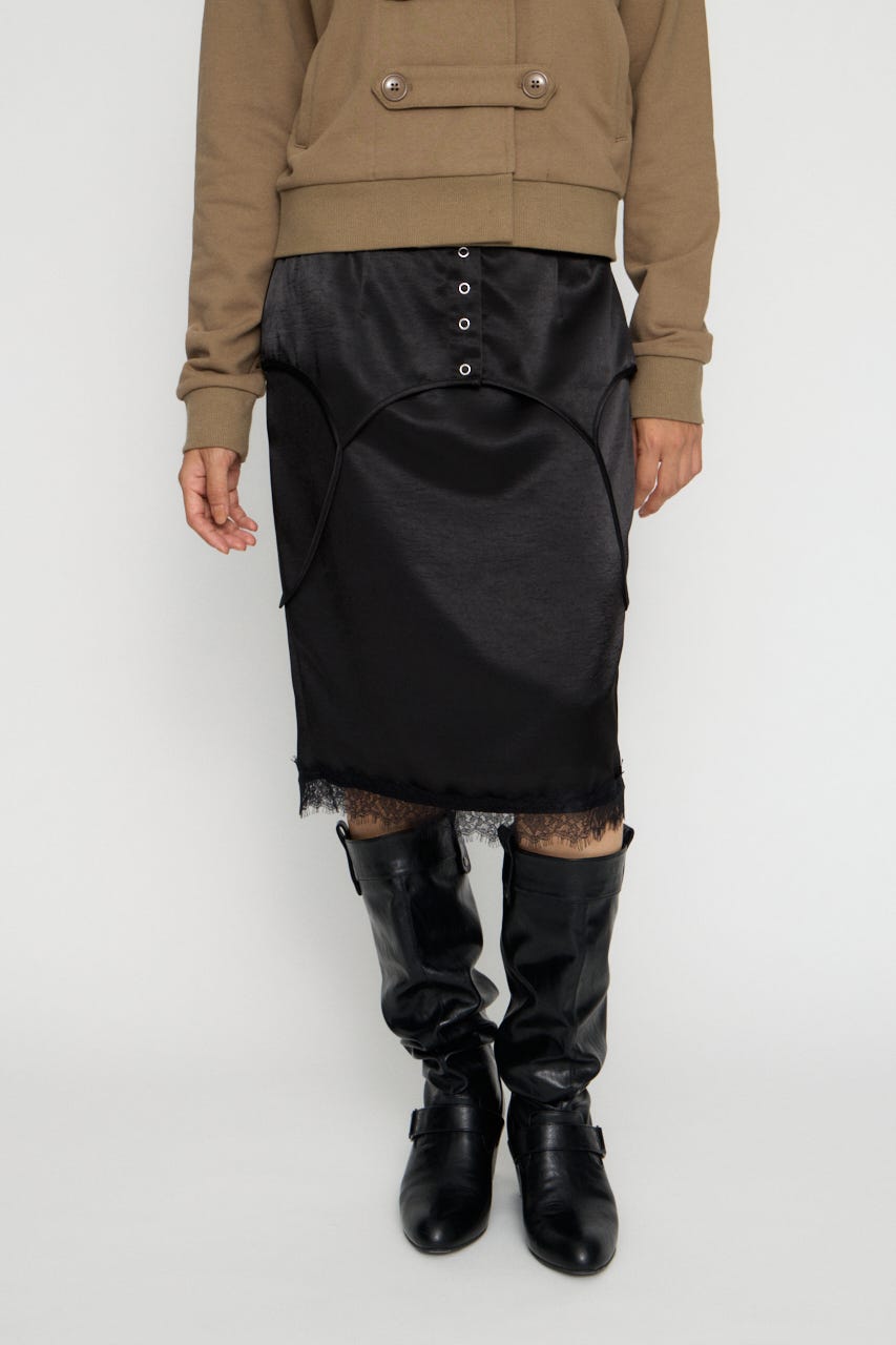 CAMI DOCKING SATIN スカート BLK M