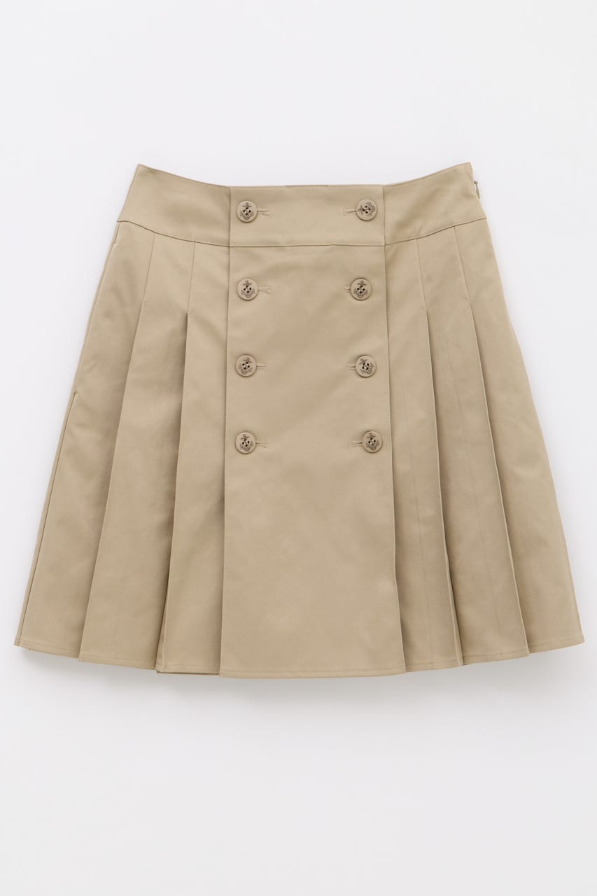 DOUBLE BUTTON PLEATS スカート BEG XS