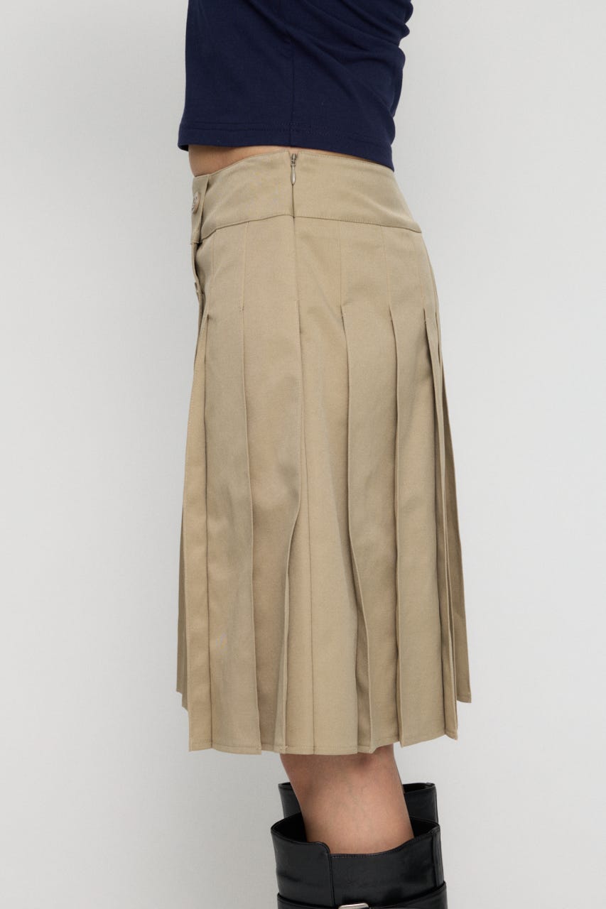 DOUBLE BUTTON PLEATS スカート BEG XS