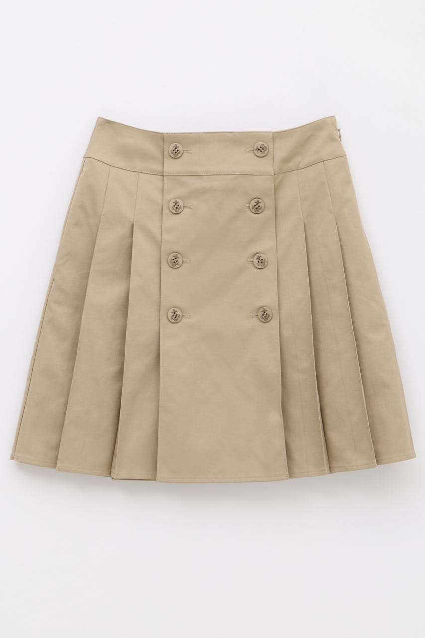 DOUBLE BUTTON PLEATS スカート BEG XS