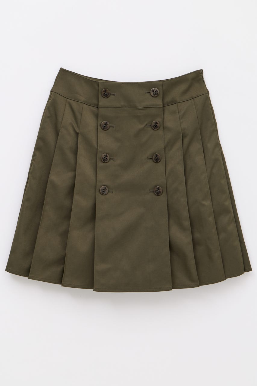 DOUBLE BUTTON PLEATS スカート KHA XS
