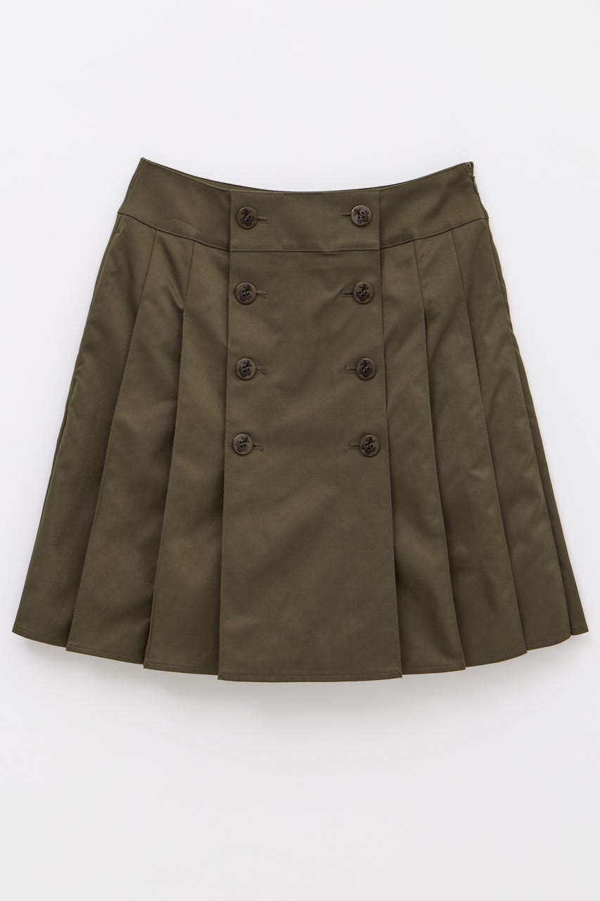 DOUBLE BUTTON PLEATS スカート KHA XS