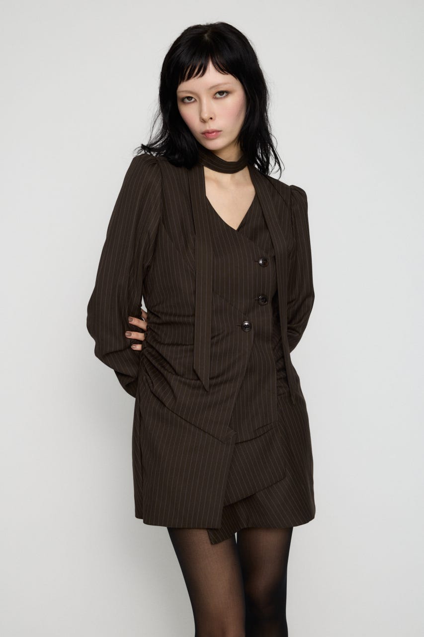 LAGUA GEM | STRIPE NECK TIE ワンピース (ワンピース(ミニ