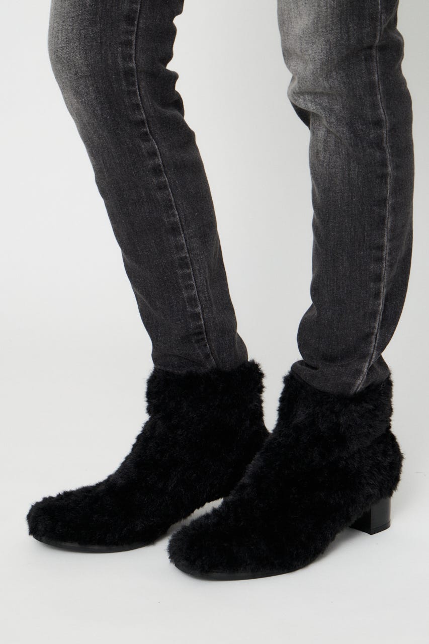 FAUX FUR SHORT ブーツ BLK L