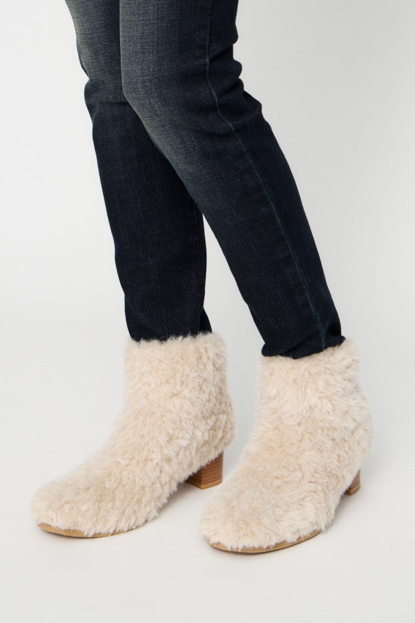 FAUX FUR SHORT ブーツ IVOY L