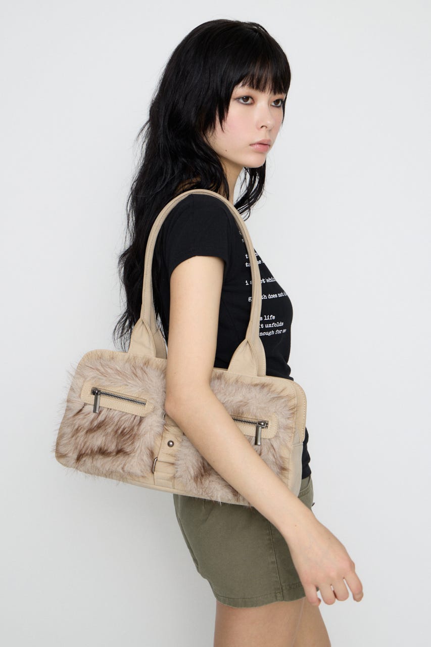 FAUX FUR BOSTON バッグ IVOY FREE