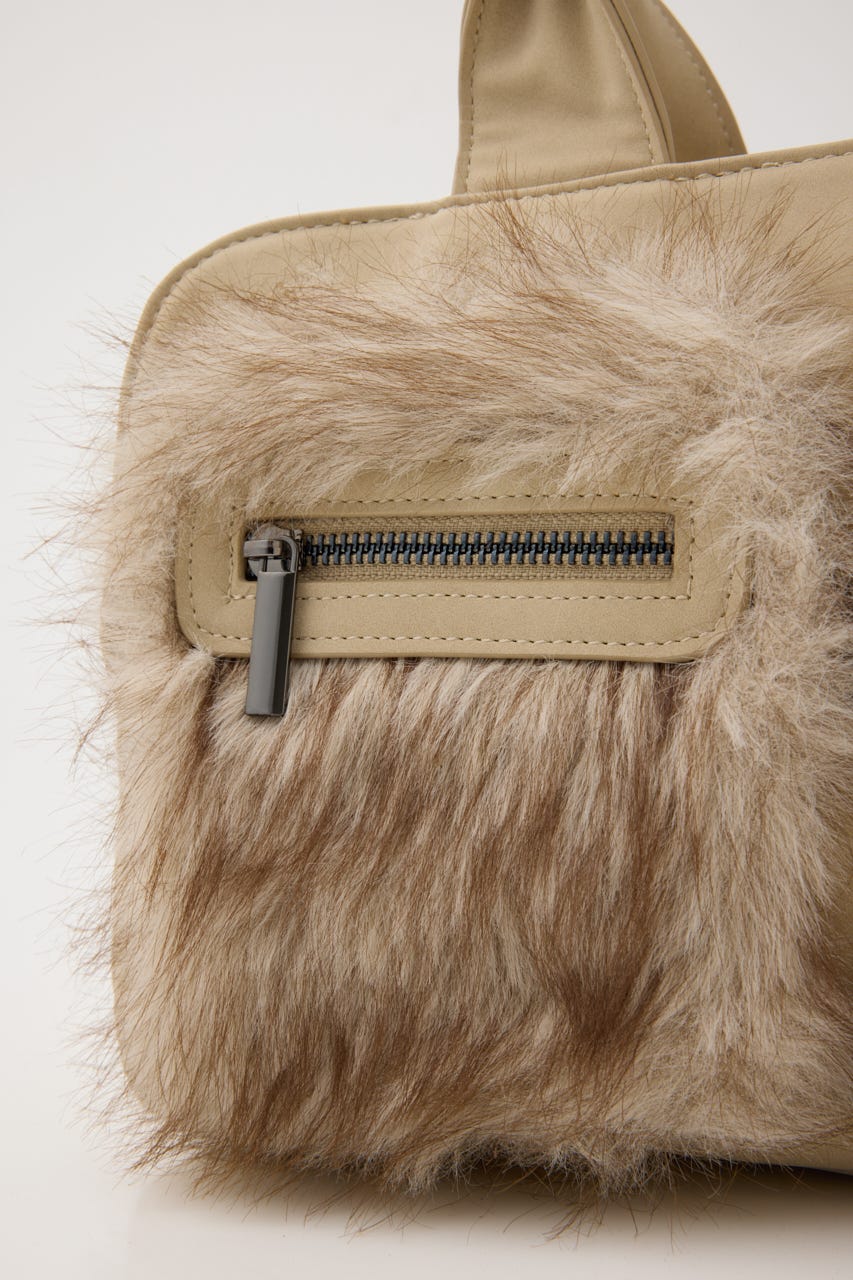FAUX FUR BOSTON バッグ IVOY FREE