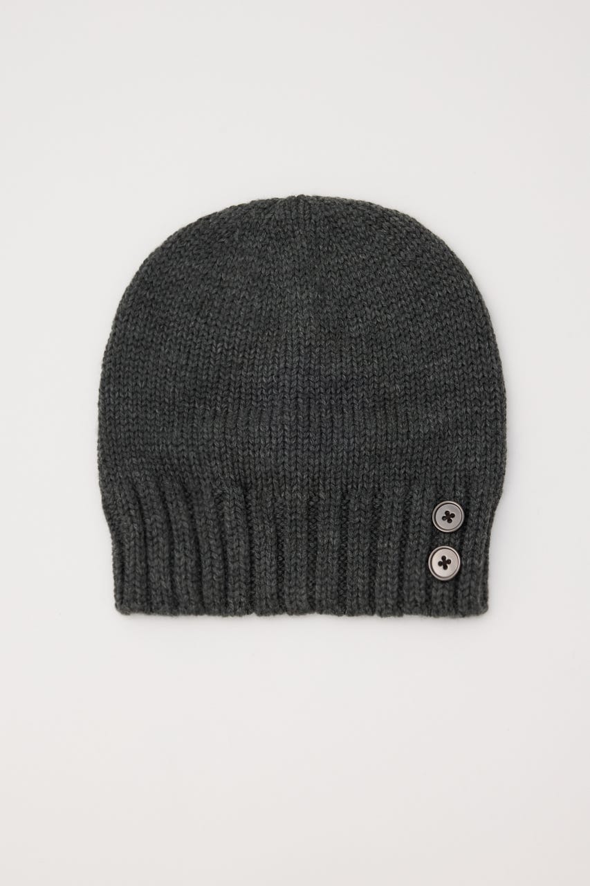 SIDE BUTTON LOOSEY KNIT キャップ GRY FREE