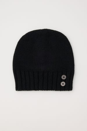 SIDE BUTTON LOOSEY KNIT キャップ