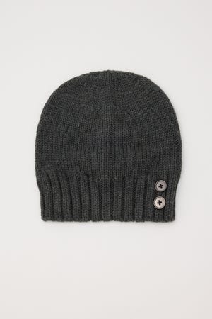 SIDE BUTTON LOOSEY KNIT キャップ