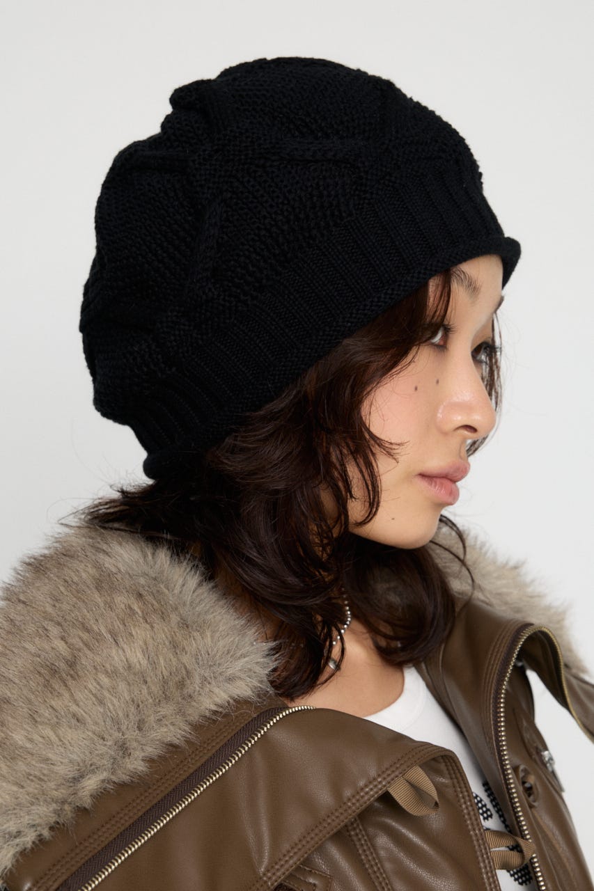 LOOSEY KNIT ビーニー BLK FREE
