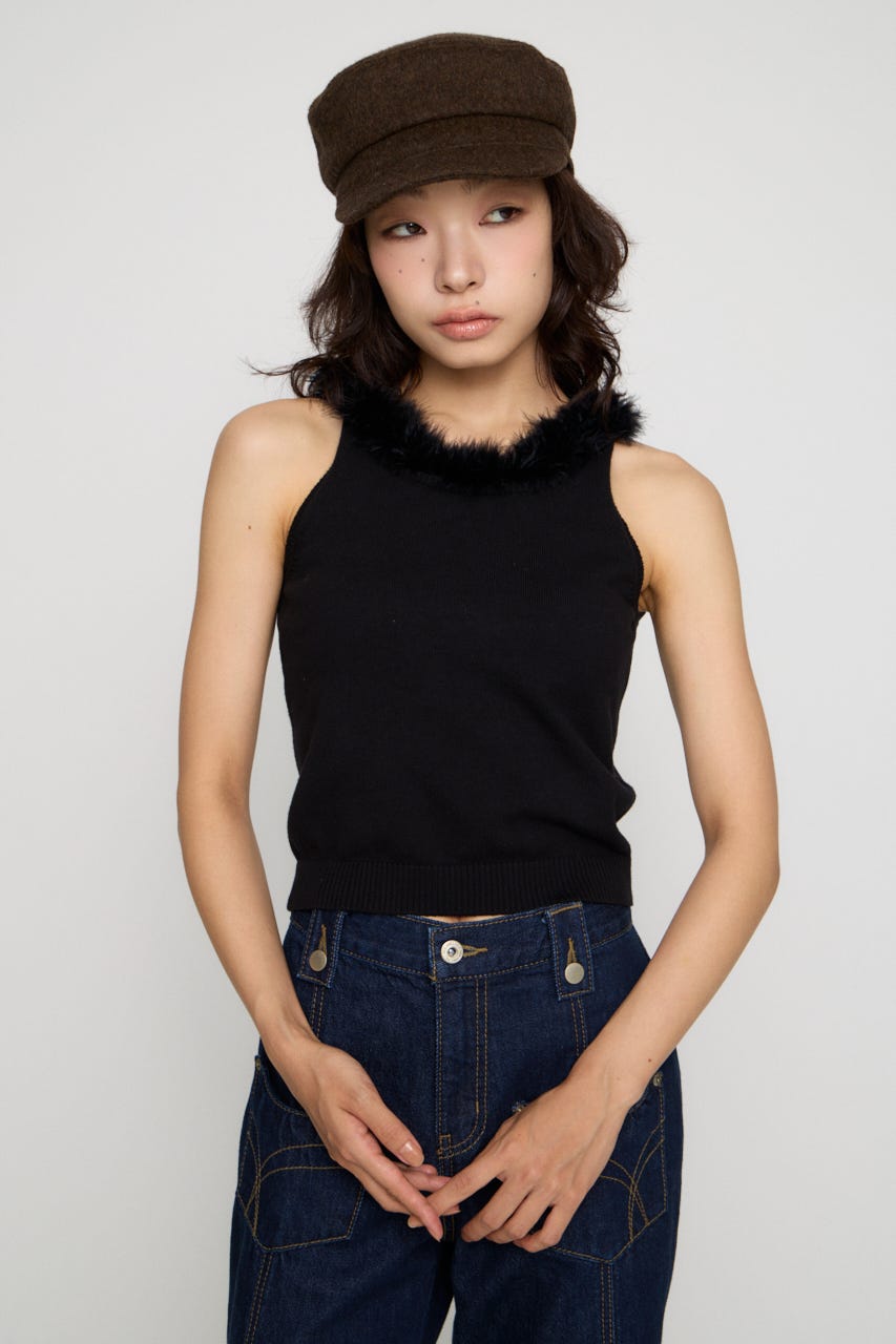 FUR POINT タンクトップ BLK FREE
