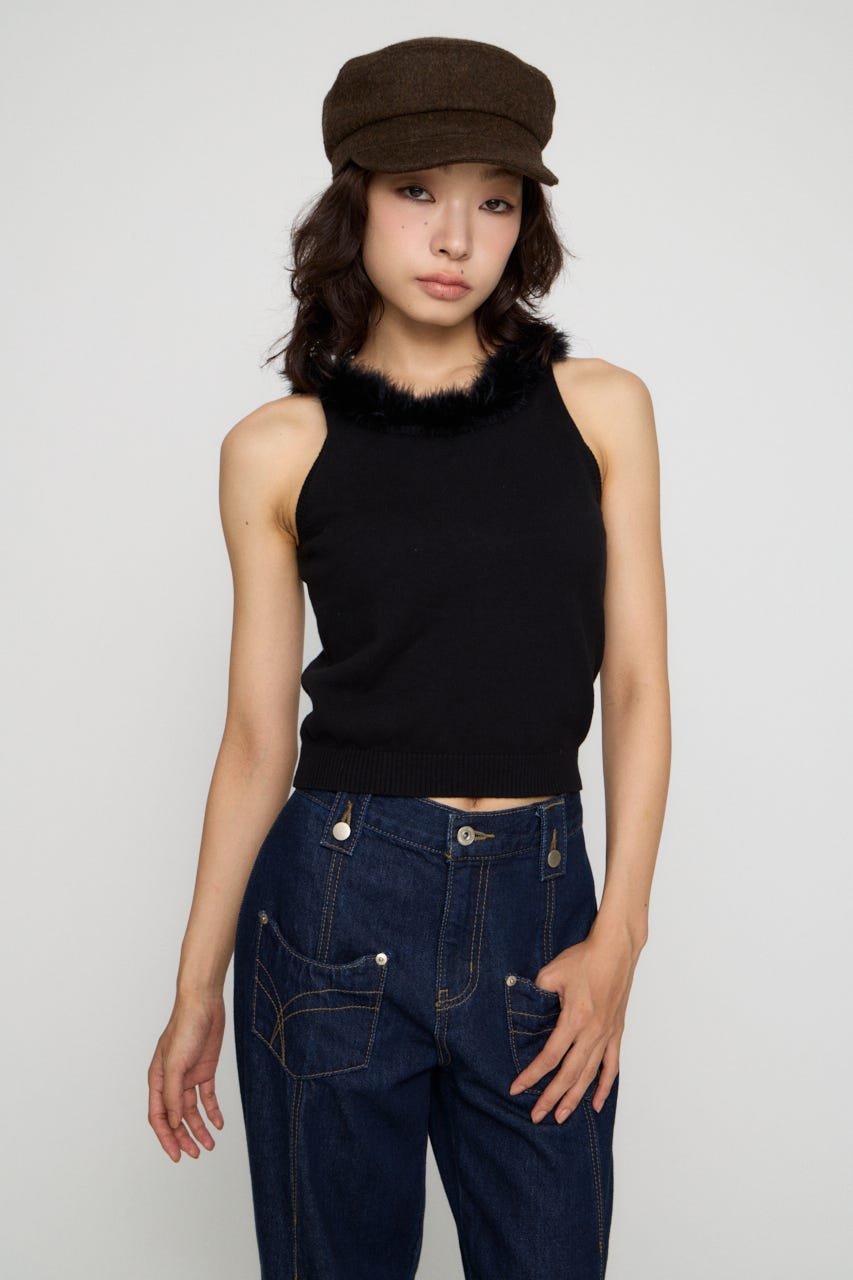 FUR POINT タンクトップ BLK FREE
