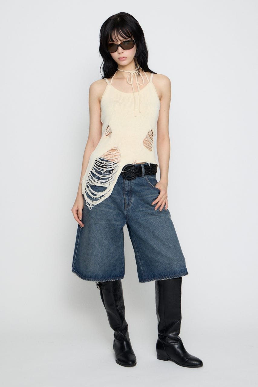 CRASH KNIT CAMI トップス O/WHT FREE