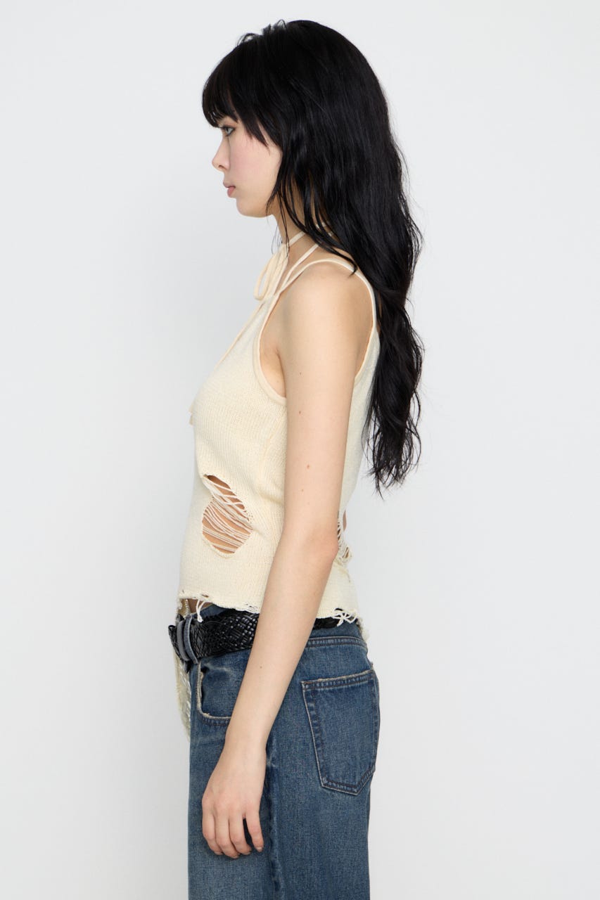 CRASH KNIT CAMI トップス O/WHT FREE