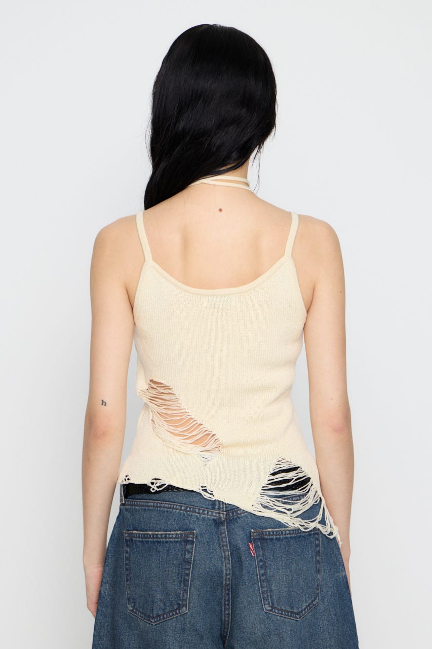CRASH KNIT CAMI トップス O/WHT FREE