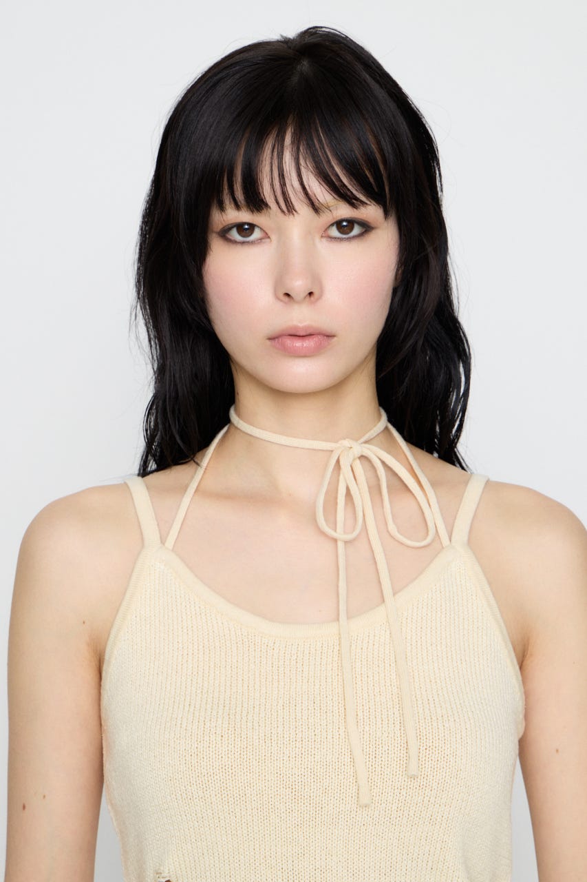 CRASH KNIT CAMI トップス O/WHT FREE