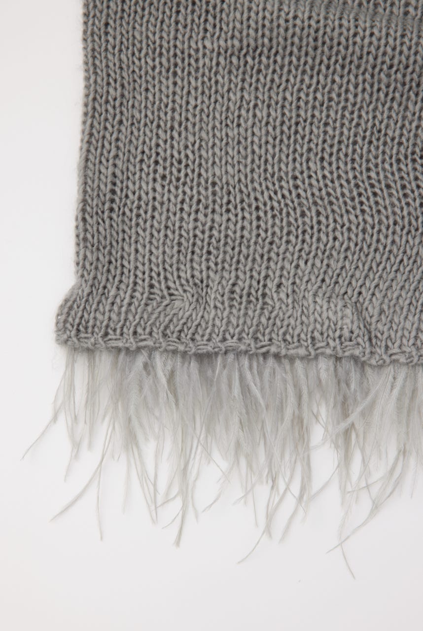 LOW GAUGE FRINGE ニット GRY FREE