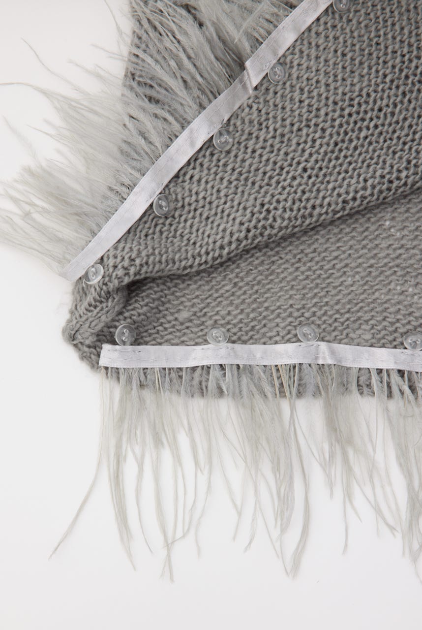 LOW GAUGE FRINGE ニット GRY FREE