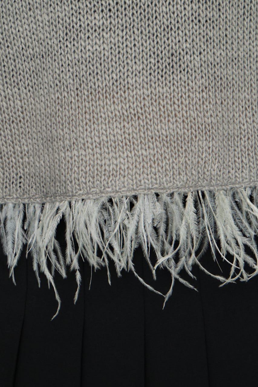 LOW GAUGE FRINGE ニット GRY FREE