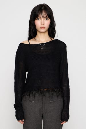 LOW GAUGE FRINGE ニット