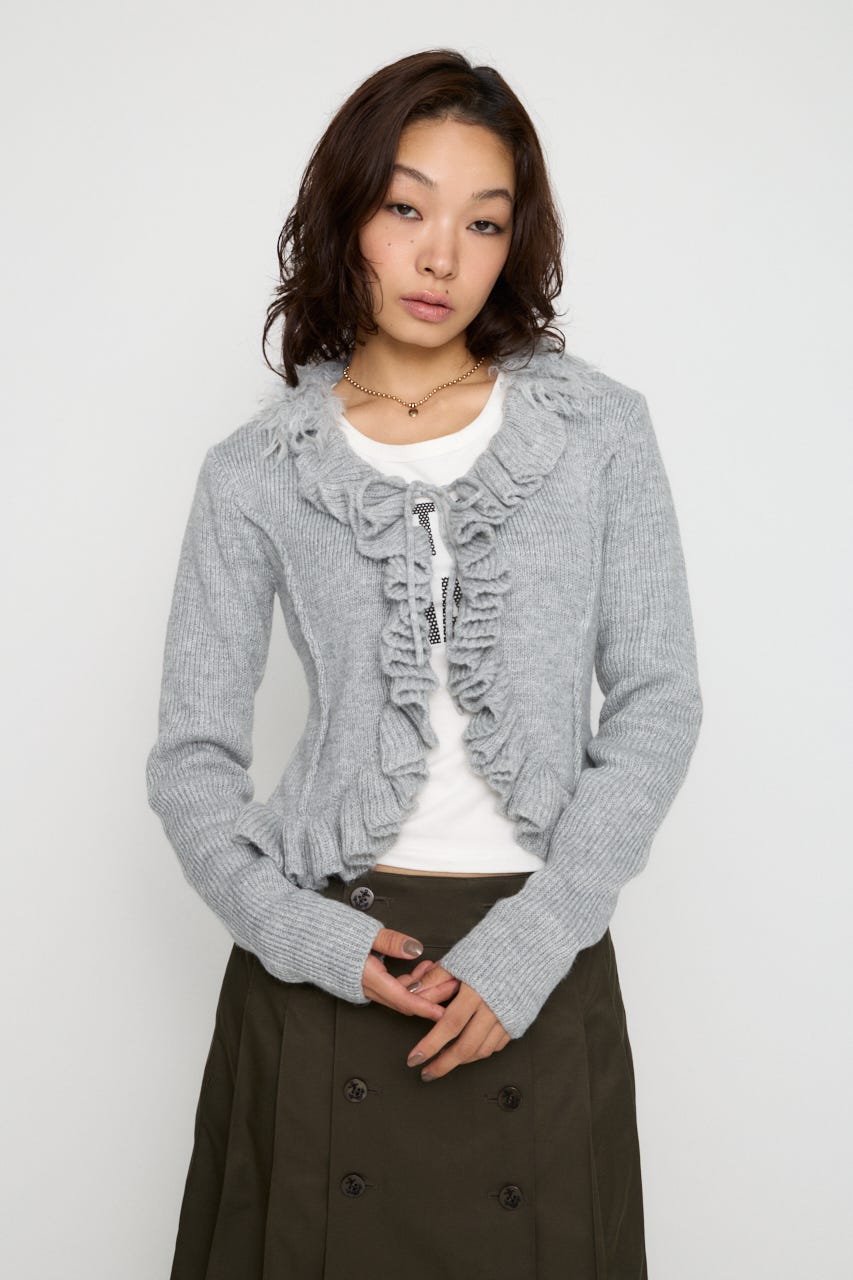 RUFFLE SOFT ニット GRY FREE