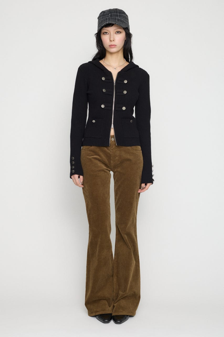 NAPOLEON HOODIE RIB ニット BLK FREE