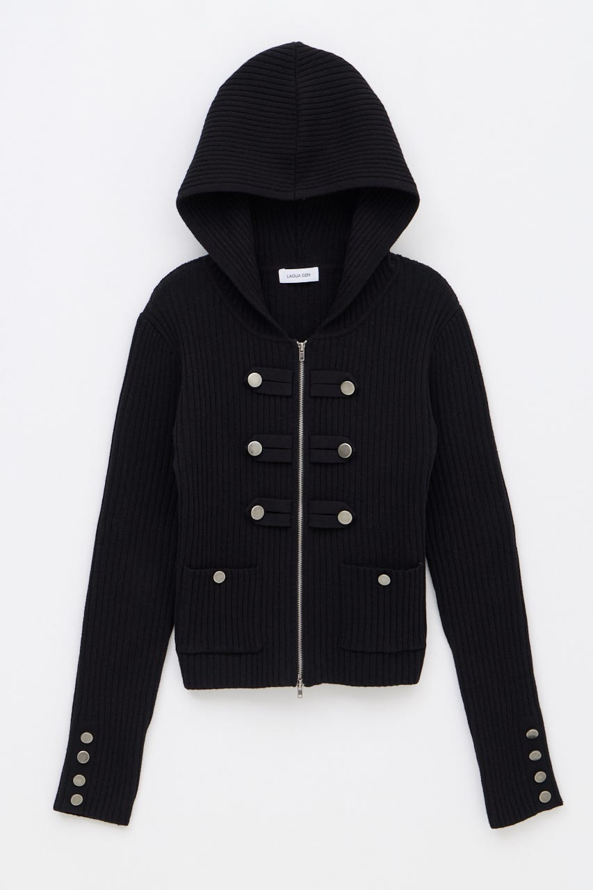 NAPOLEON HOODIE RIB ニット BLK FREE