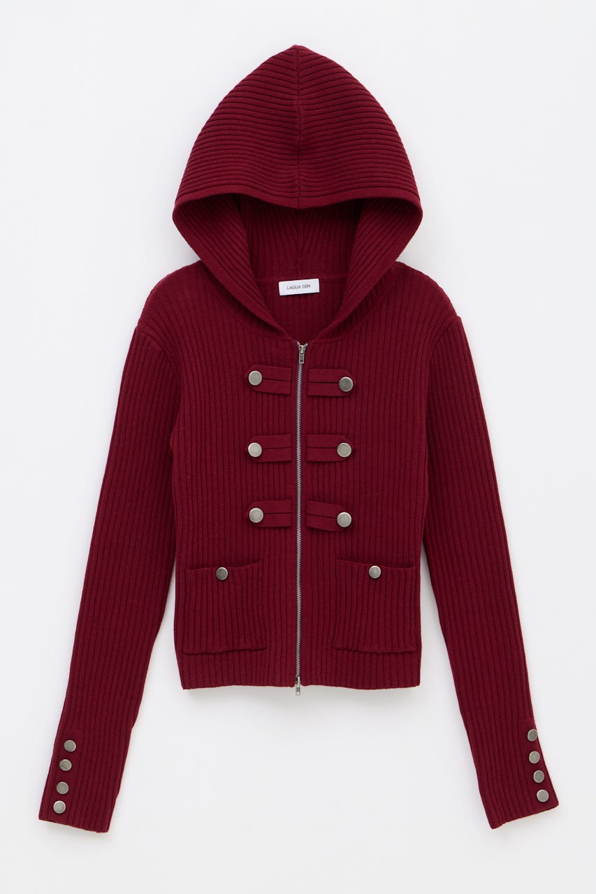 NAPOLEON HOODIE RIB ニット D/RED FREE
