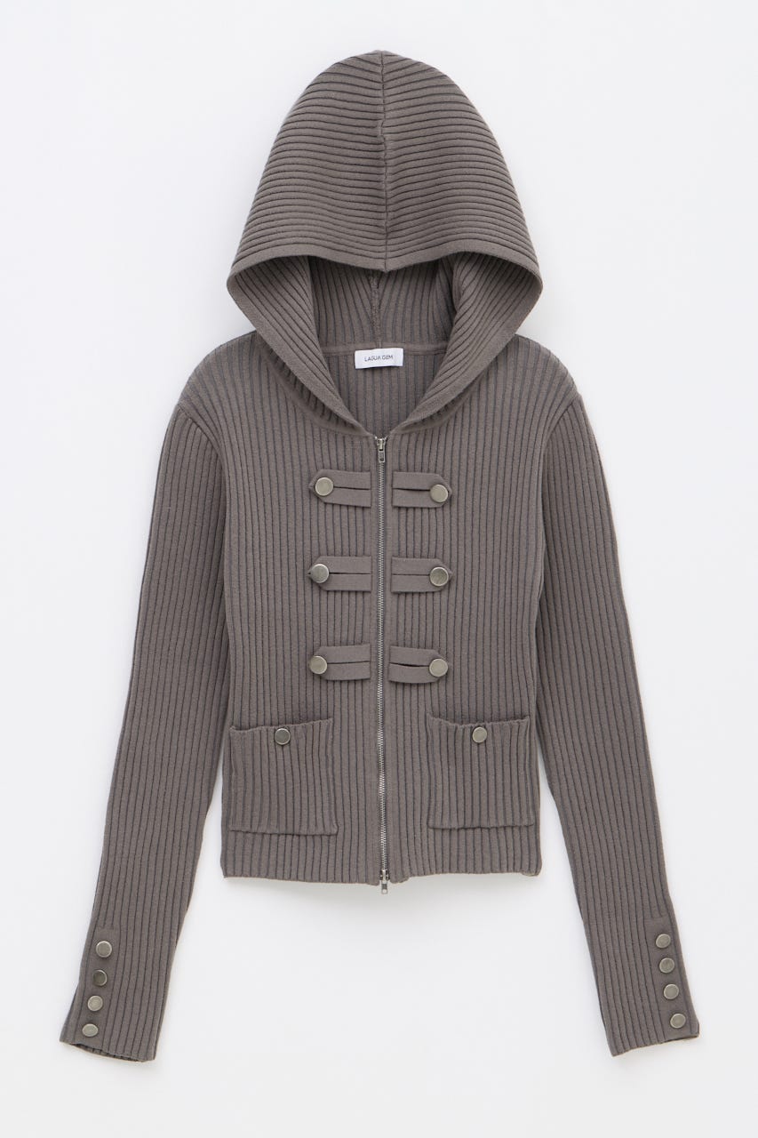 NAPOLEON HOODIE RIB ニット GRY FREE