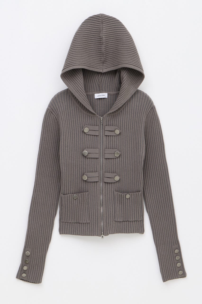 NAPOLEON HOODIE RIB ニット GRY FREE