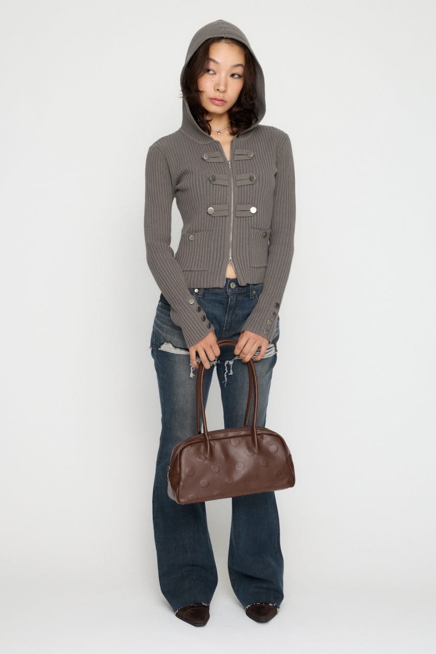 NAPOLEON HOODIE RIB ニット GRY FREE