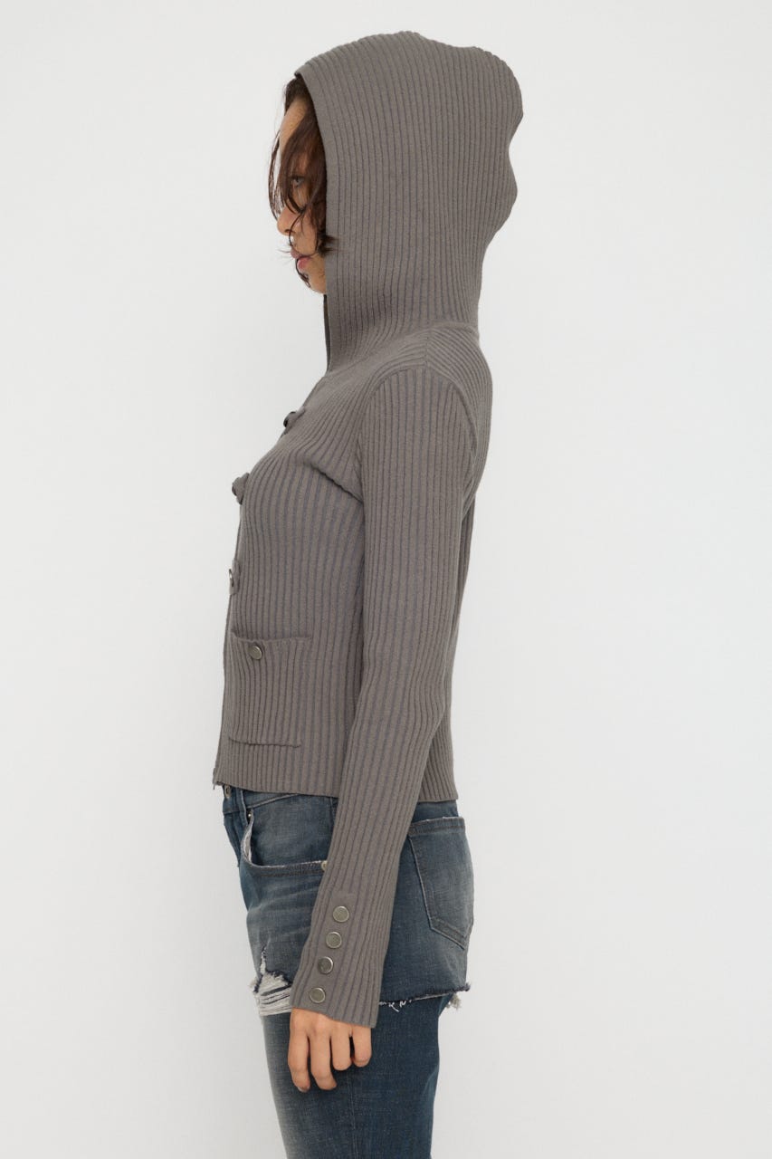 NAPOLEON HOODIE RIB ニット GRY FREE