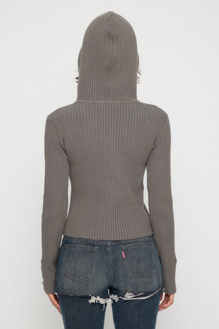 NAPOLEON HOODIE RIB ニット GRY FREE