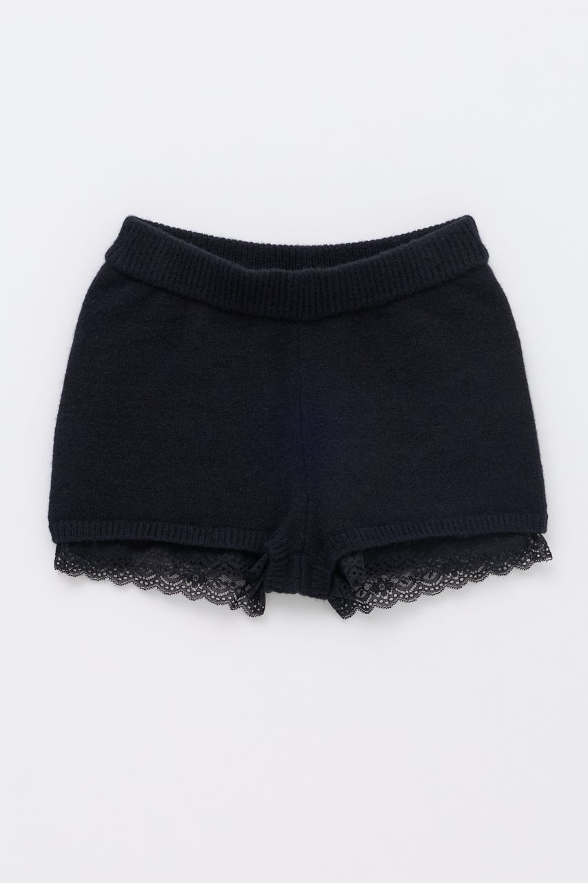 HEMLACE KNIT ショートパンツ BLK S