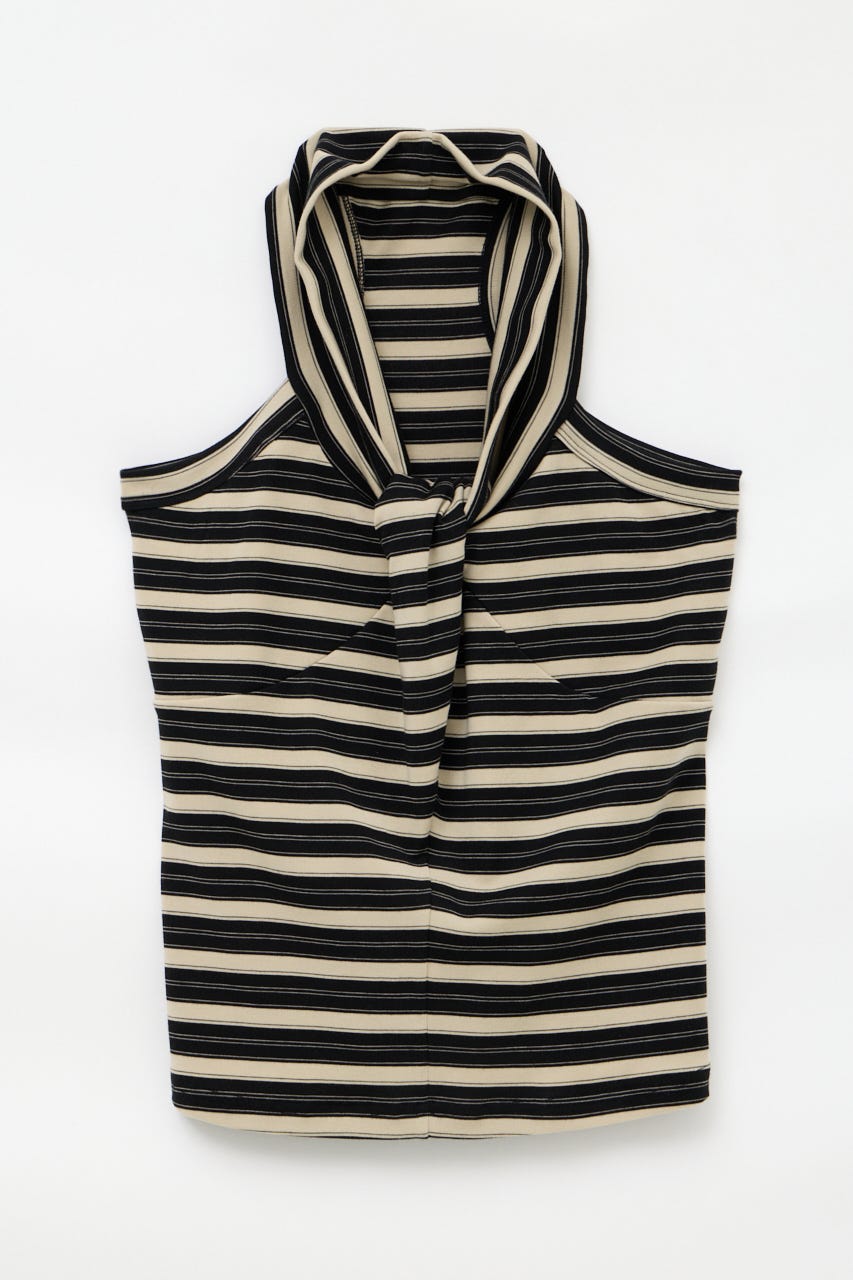 NECK TIE NOSLEEVE トップス BLK FREE