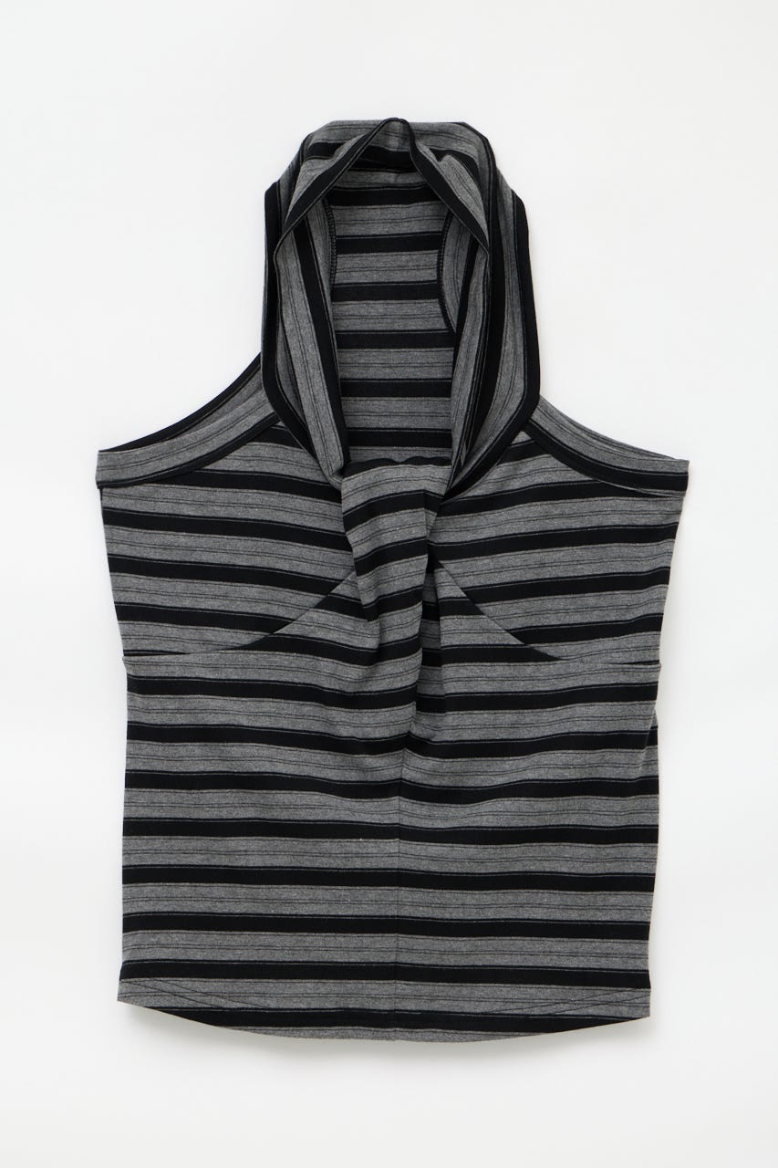 NECK TIE NOSLEEVE トップス GRY FREE