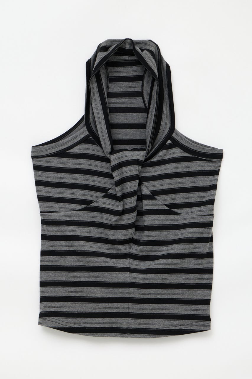 NECK TIE NOSLEEVE トップス GRY FREE